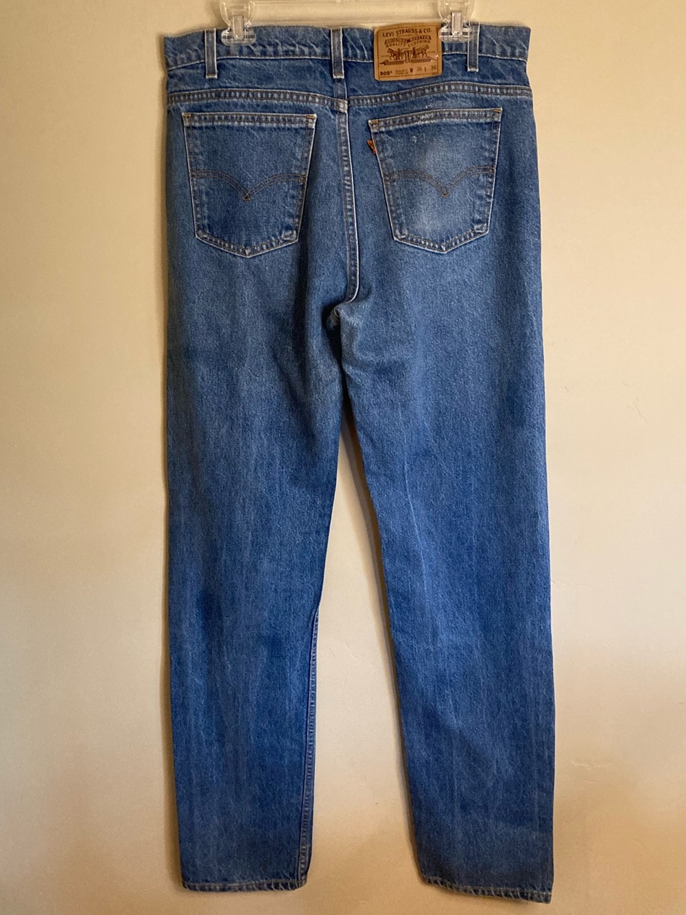 Vintage 1996 Levi's 505 Orange Tab Reg Fit Straight Leg Jeans USA Made 36 x 36 - Picture 5 of 13